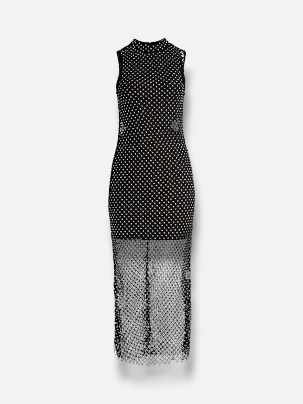 Elliat Womens' Black Audrina Pearl Mesh MIDI-Dress Size Medium